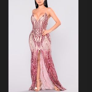 Wine Sequin Dress